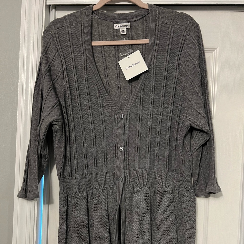 Croft&Barrow quarter sleeve  Gray Cardigan